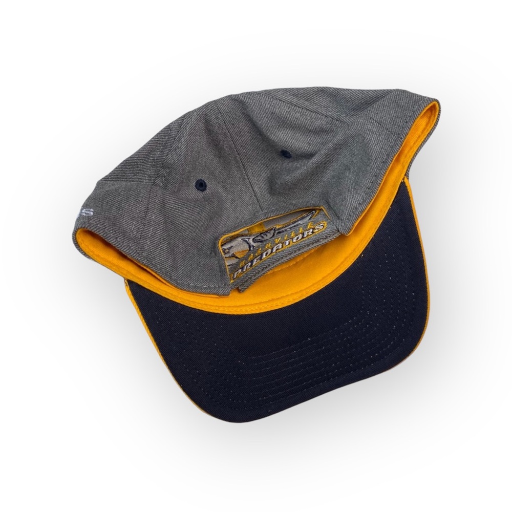 new Adidas ★ Nashville Predators NHL Baseball Cap Hat ★ Yellow Heather Grey ★ OS - Picture 7 of 16